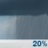 Friday: A slight chance of rain showers between 10am and 4pm. Cloudy, with a high near 65. Southwest wind 0 to 5 mph. Chance of precipitation is 20%. Friday: Slight Chance Rain Showers